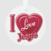 I Liebe Jesus Rotes Herz Ornament (Rückseite)
