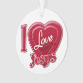 I Liebe Jesus Rotes Herz Ornament (Vorderseite)
