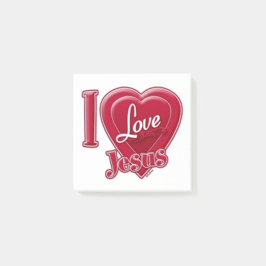 I Liebe Jesus Rotes Herz Post-it Klebezettel (Vorderseite)
