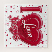I Liebe Jesus Rotes Herz Puzzle (Horizontal)