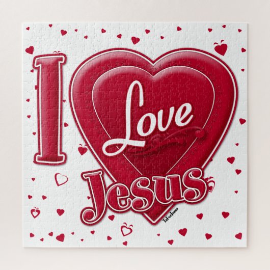 I Liebe Jesus Rotes Herz Puzzle (Vertikal)