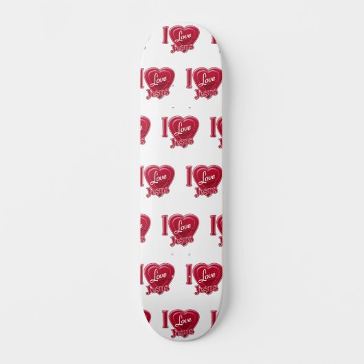 I Liebe Jesus Rotes Herz Skateboard (Vorderseite)