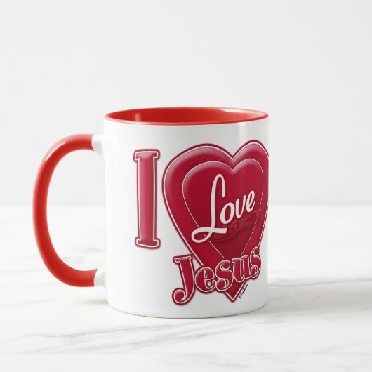I Liebe Jesus Rotes Herz Tasse (Links)