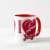 I Liebe Jesus Rotes Herz Tasse (VorderseiteRechts)