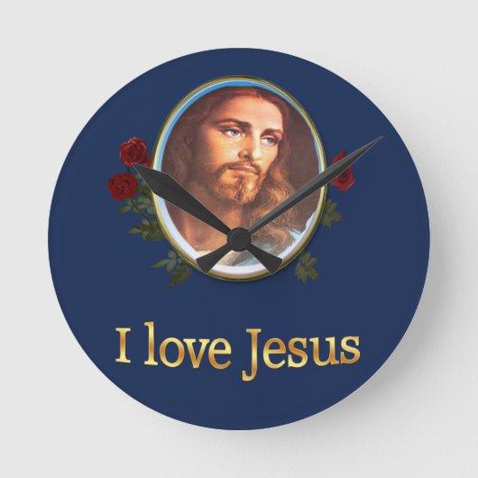 I Liebe Jesus Runde Wanduhr (Vorderseite)
