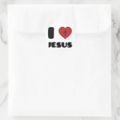 I Liebe Jesus Runder Aufkleber (Tasche)