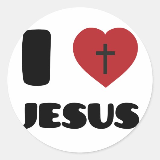 I Liebe Jesus Runder Aufkleber (Vorderseite)