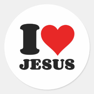i Liebe jesus Runder Aufkleber