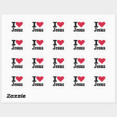 I Liebe Jesus Runder Aufkleber (Blatt)