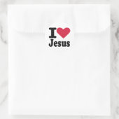 I Liebe Jesus Runder Aufkleber (Tasche)