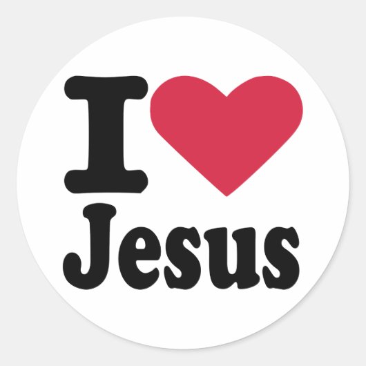 I Liebe Jesus Runder Aufkleber (Vorderseite)