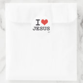 I Liebe Jesus Runder Aufkleber (Tasche)