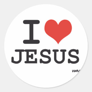 I Liebe Jesus Runder Aufkleber