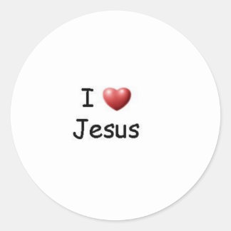 I Liebe Jesus Runder Aufkleber