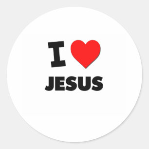I Liebe Jesus Runder Aufkleber