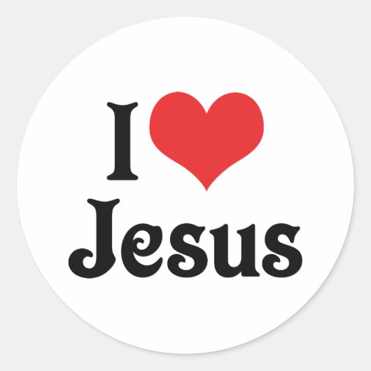 I Liebe Jesus Runder Aufkleber (Vorderseite)
