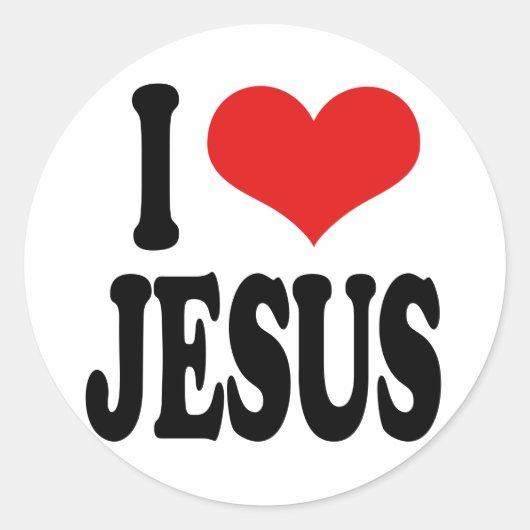 I Liebe Jesus Runder Aufkleber (Vorderseite)
