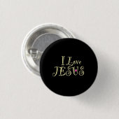"I Liebe Jesus" schwarz Button (Vorne & Hinten)