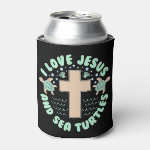 I Liebe Jesus & Sea Turtles Christliches Glaubensk Dosenkühler