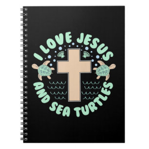 I Liebe Jesus & Sea Turtles Christliches Glaubensk Notizblock