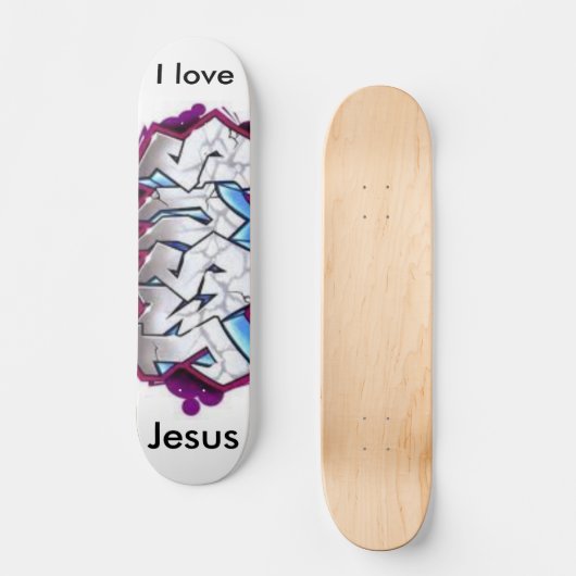 I Liebe Jesus Skateboard (Vorderseite)
