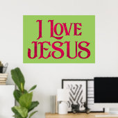 I Liebe Jesus Typografy Zitat Poster (Heimbüro)