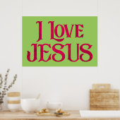 I Liebe Jesus Typografy Zitat Poster (Küche)