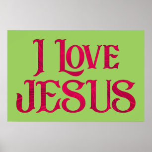 I Liebe Jesus Typografy Zitat Poster