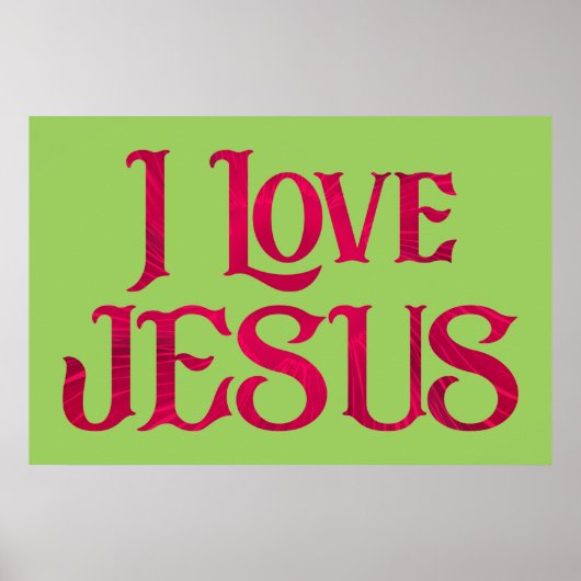 I Liebe Jesus Typografy Zitat Poster (Vorne)