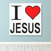 I Liebe Jesus umhüllte Canvas Leinwanddruck (Insitu (Holzboden))