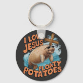 I Liebe Jesus und Floaty Potato ManateSea Kühe Schlüsselanhänger (Vorderseite)