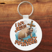 I Liebe Jesus und Floaty Potato ManateSea Kühe Schlüsselanhänger (Rückseite)