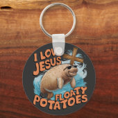 I Liebe Jesus und Floaty Potato ManateSea Kühe Schlüsselanhänger (Vorderseite)