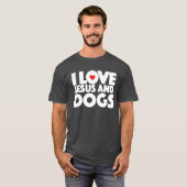 I Liebe Jesus und Hundet-shirt religiöses T-Shirt (Vorne ganz)
