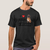 I Liebe Jesus und mein Boxer Hund Mama Vater Haust T-Shirt (Vorderseite)