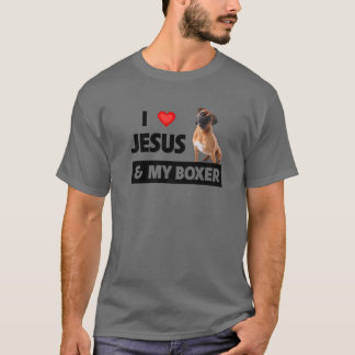 I Liebe Jesus und mein Boxer Hund Mama Vater Haust T-Shirt