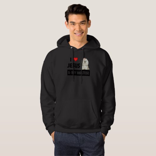 I Liebe Jesus und mein maltesischer Hund Mama Vate Hoodie (Vorne ganz)