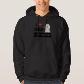 I Liebe Jesus und mein maltesischer Hund Mama Vate Hoodie (Vorderseite)