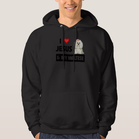 I Liebe Jesus und mein maltesischer Hund Mama Vate Hoodie (Vorderseite)