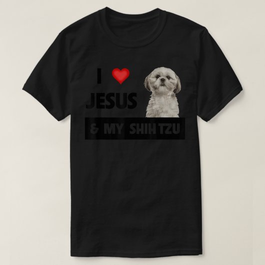 I Liebe Jesus und My Shih Tzu Mama Vater Christlic T-Shirt (Design vorne)