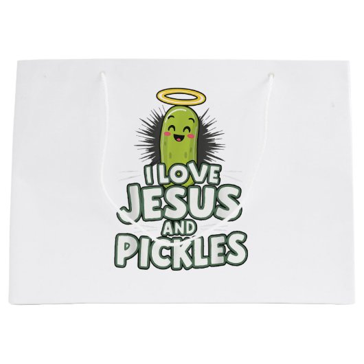 I Liebe Jesus und Pickles Große Geschenktüte (Vorderseite)