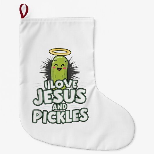 I Liebe Jesus und Pickles Großer Weihnachtsstrumpf (Vorderseite)