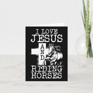 I Liebe Jesus und Reitpferde Pferdeschlitten Karte