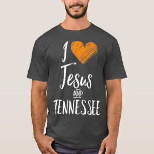 I Liebe Jesus und Tennessee Orange Herz Niedlich T-Shirt