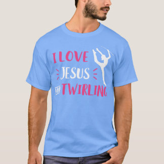 I Liebe Jesus und Twirling Baton Twirling Majorett T-Shirt