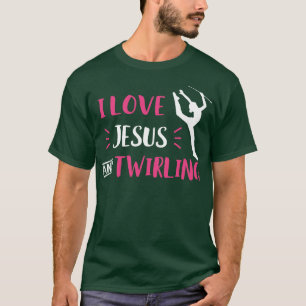 I Liebe Jesus und Twirling Baton Twirling Majorett T-Shirt
