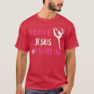 I Liebe Jesus und Twirling Baton Twirling Majorett T-Shirt