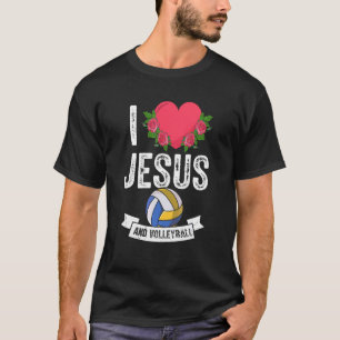 I Liebe Jesus und Volleyball-Spieler Fan Sportouti T-Shirt