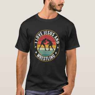 I Liebe Jesus und Wrestling Coach T-Shirt