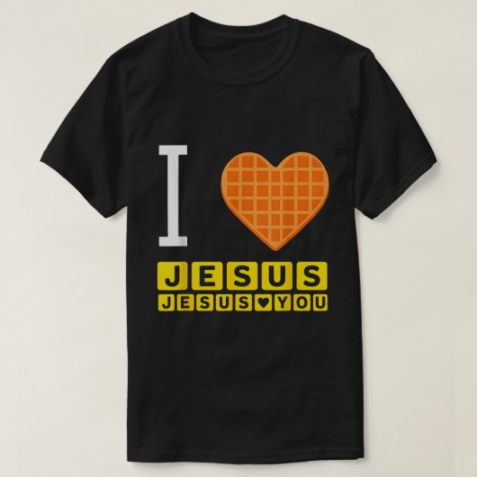 I Liebe Jesus Waffle Funny Breakfast T-Shirt (Design vorne)